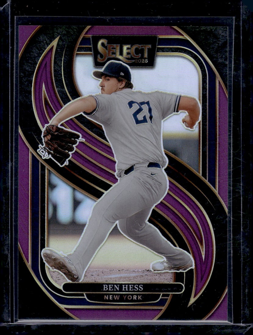 Ben Hess Purple Prizm /75 2025 Panini Select #141 New York Yankees: Panini Baseball MLB Trading & Sports Cards, Sports Cards for Sale Near Me, Prizm, Mosaic, Select, SP, SSP, Auction Memorabilia Lots for Sale On Line, World Series & Hall of Fame Players