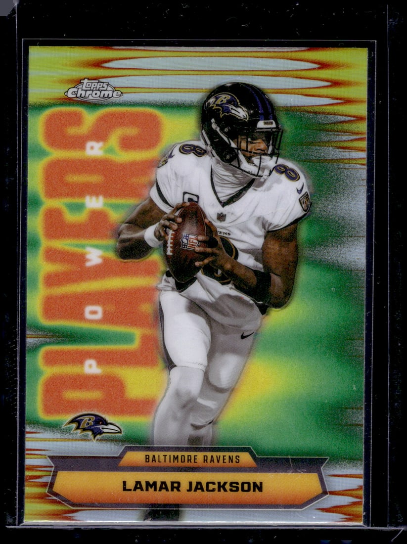 Lamar Jackson Power Players Refractor 2025 Topps Chrome #PP-1 Baltimore Ravens (1 of 2)
