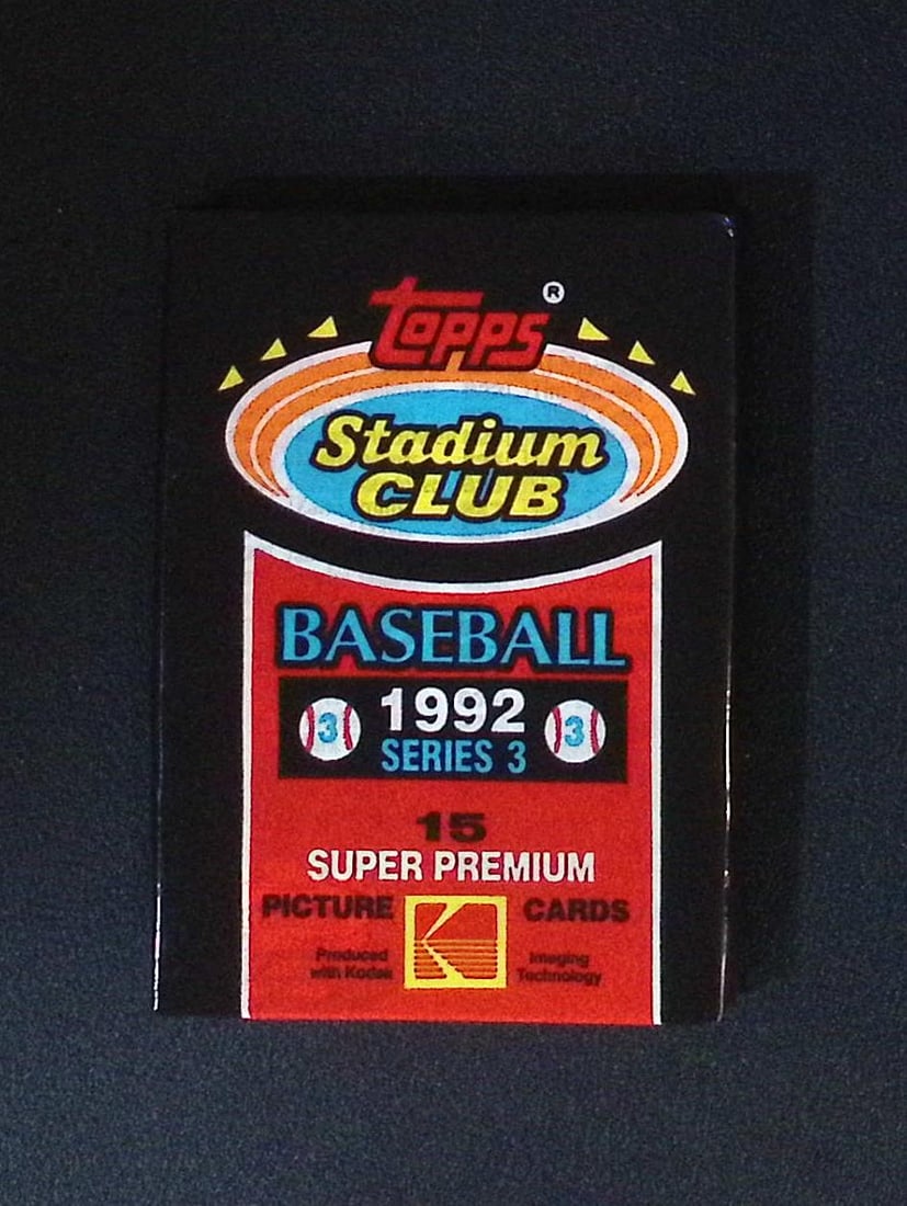 1992 Topps Stadium Club Series 3 Vintage Baseball Retail Box Wax Pack: Vintage Valuable Topps Baseball MLB Trading & Sports Cards, Robin Yount, George Brett, Rickey Henderson, Nolan Ryan, Old Sports Cards for Sale Near Me, World Series & hall of Fame Players, Auction Mem