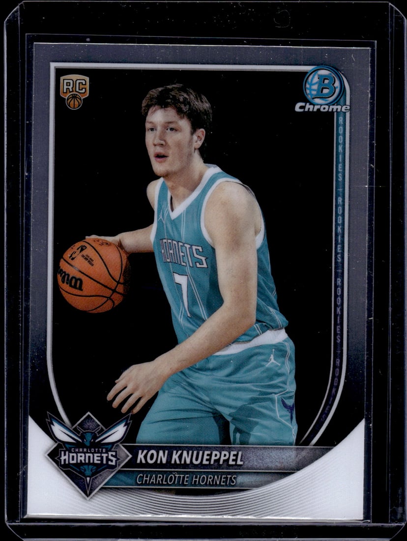 Kon Knueppel Rookie Card 2025-26 Bowman Chrome #BCV-4 Charlotte Hornets: Bowman Chrome Basketball NBA Trading & Sports Cards, Sports Cards for Sale Near Me, Chrome, Refractor, SP, SSP, Valuable Auction Memorabilia Lots Sold On Line, NBA Championship & Hall of Fame Player