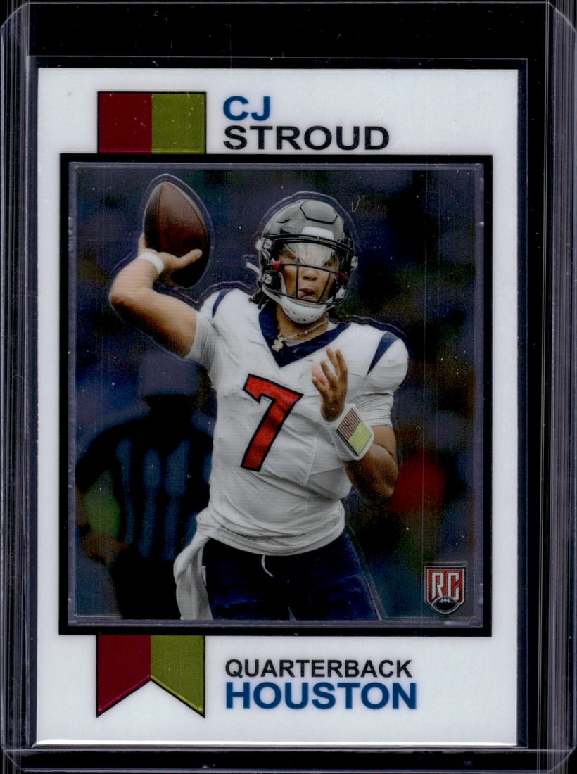 Cj Stroud Rookie Card 2023 Topps Composite #1973-12 Houston Texans: Topps Football NFL Trading Sports Cards, Sports Cards for Sale Near Me, Super Bowl & Hall of Fame Player Cards, Resurgence, Composite, SP, SSP, Valuable Auction Memorabilia Lots For Sale On Line