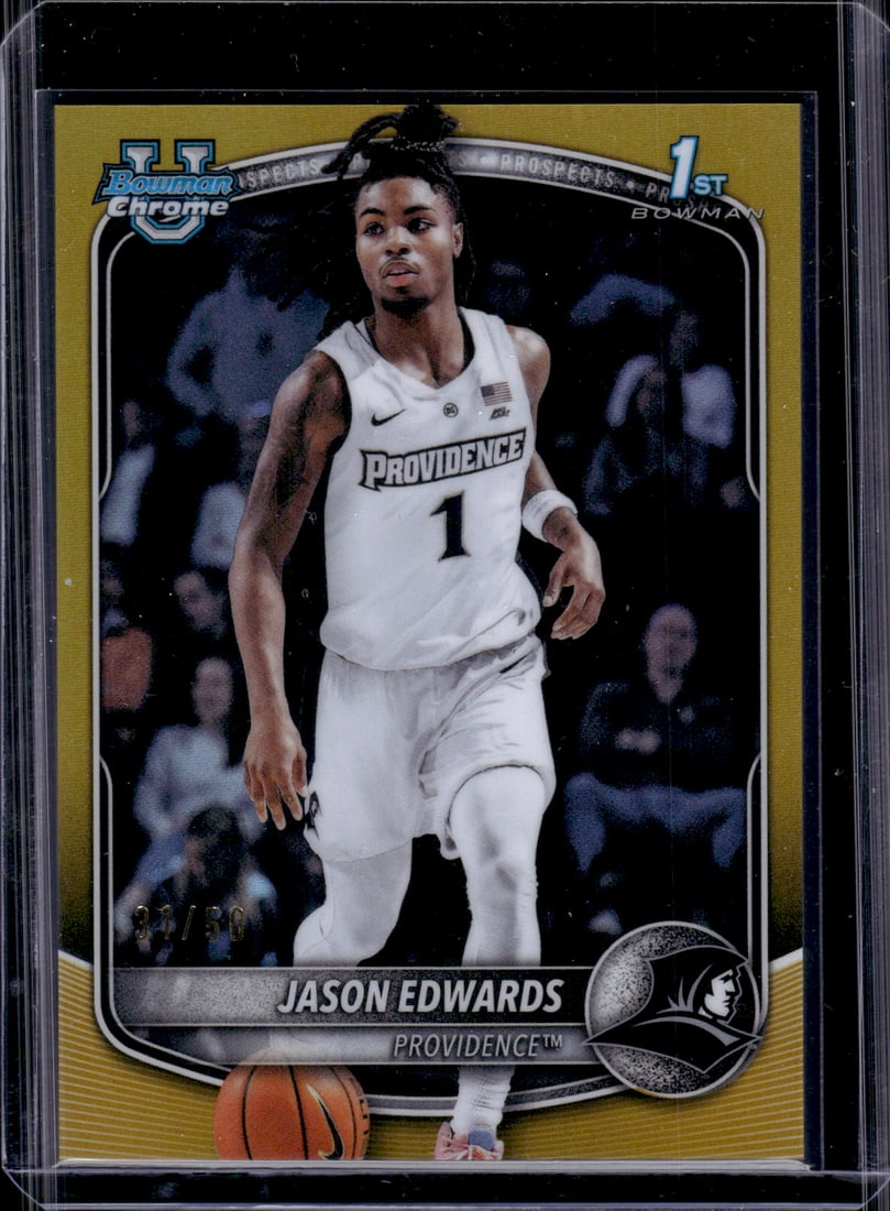 Jason Edwards 1st Bowman Gold Refractor /50 2025-26 Bowman U Chrome #BCP-16: Bowman Chrome Basketball NBA Trading & Sports Cards, Sports Cards for Sale Near Me, Chrome, Refractor, SP, SSP, Valuable Auction Memorabilia Lots Sold On Line, NBA Championship & Hall of Fame Player C