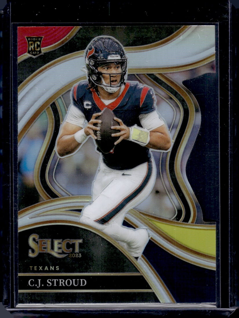 Cj Stroud Rookie Card Red/Yellow Prizm Die Cut 2023 Select #289 Houston Texans: Panini Select, Prizm, Mosaic, Contenders, Zenith, Phoenix, Illusions, Absolute, Rookie NFL Sports Trading Cards, SP, SSP, Cards, Football Cards for Sale Near Me, Superbowl & Hall of Fame Player Cards,