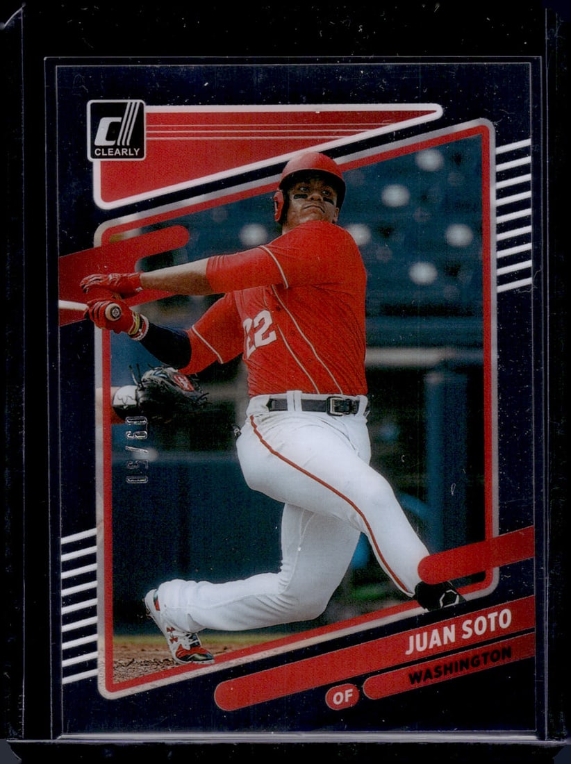 Juan Soto Blue /50 2021 Chronicles Clearly Donruss #5 Nationals, Mets: Panini Baseball MLB Trading & Sports Cards, Sports Cards for Sale Near Me, Prizm, Mosaic, Select, SP, SSP, Auction Memorabilia Lots for Sale On Line, World Series & Hall of Fame Players