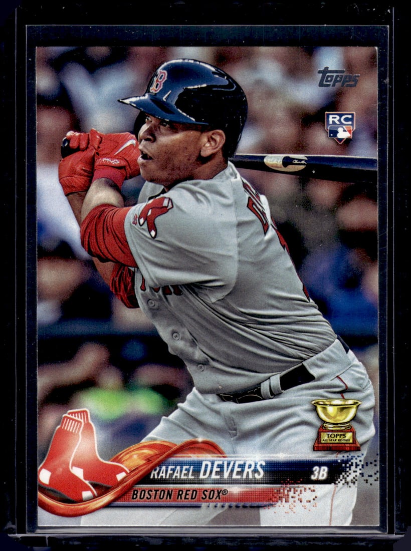 Rafael Devers Rookie Card 2018 Topps #18 Red Sox, Giants: Topps Baseball MLB Trading & Sports Cards, Sports Cards for Sale Near Me, World Series & Hall of Fame Players Memorabilia, Refractors, X-Fractors, Numbered, SP, SSP, Valuable Auction Memorabilia Lots 