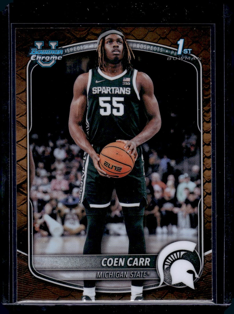 Coen Carr 1st Bowman Reptilian Refractor 2025-26 Bowman U Chrome #BCP-35 MSU: Bowman Chrome Basketball NBA Trading & Sports Cards, Sports Cards for Sale Near Me, Chrome, Refractor, SP, SSP, Valuable Auction Memorabilia Lots Sold On Line, NBA Championship & Hall of Fame Player C