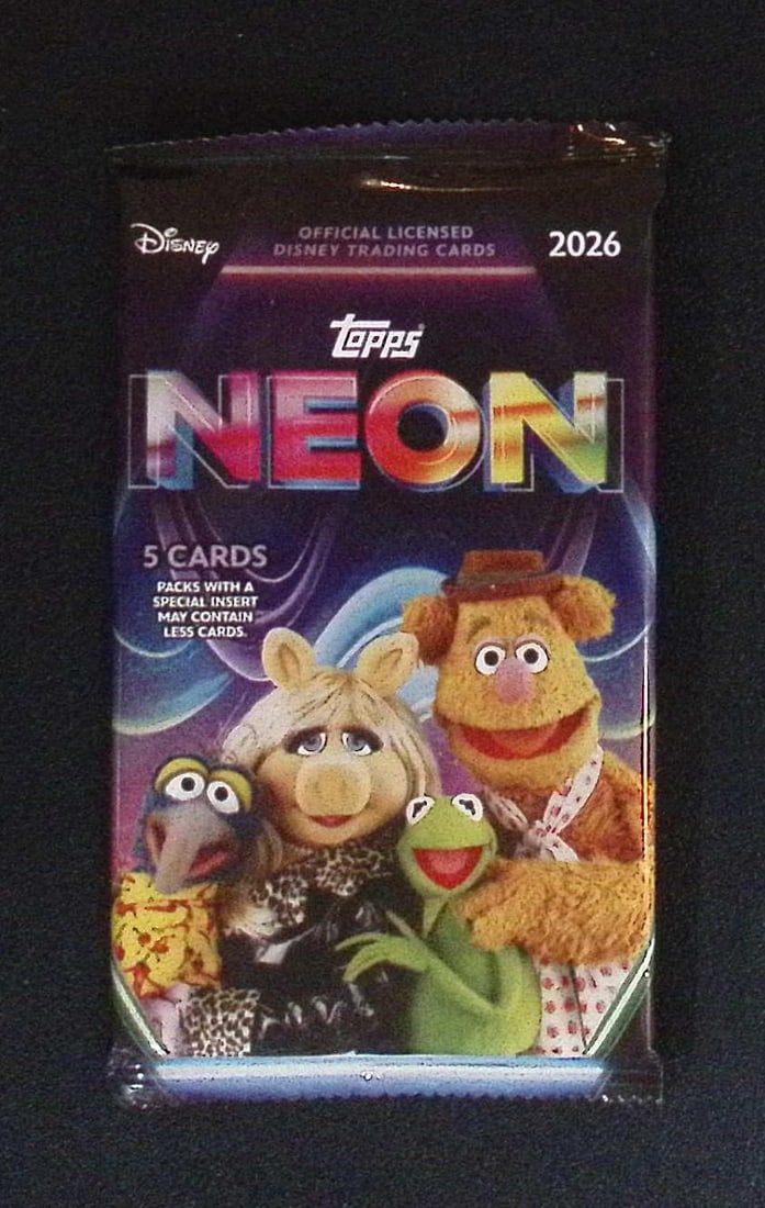 2026 Topps Disney Neon MEGA BOX PACK: Disney Topps Trading Cards of Movies & Television Shows, Refractors, Ray Waves, Numbered Rare Cards. Darth Vader, Luke Skywalker, Princess Leia, Mandalorian, Yoda, Grogu, Han Solo, Rebellion, Imperial