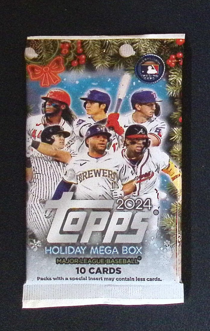 2024 Topps Baseball Holiday MEGA BOX PACK: Factory Sealed Topps Baseball MLB Trading & Sports Cards, Rookie Cards in this set are Paul Skenes , Speckled, SP, SSP, Variations, Autographs, Chrome, Refractors, 1976 Topps, Sports Cards for Sale Ne