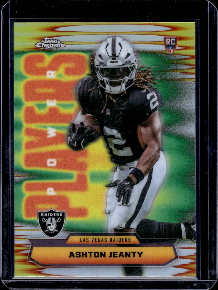 Ashton Jeanty Rookie Card Power Players Refractor 2025 Topps Chrome #PP-14 Raiders: Topps Chrome Football NFL Trading Sports Cards, Sports Cards for Sale Near Me, Super Bowl & Hall of Fame Player Cards, Resurgence, Composite, SP, SSP, Valuable Auction Memorabilia Lots For Sale On Lin