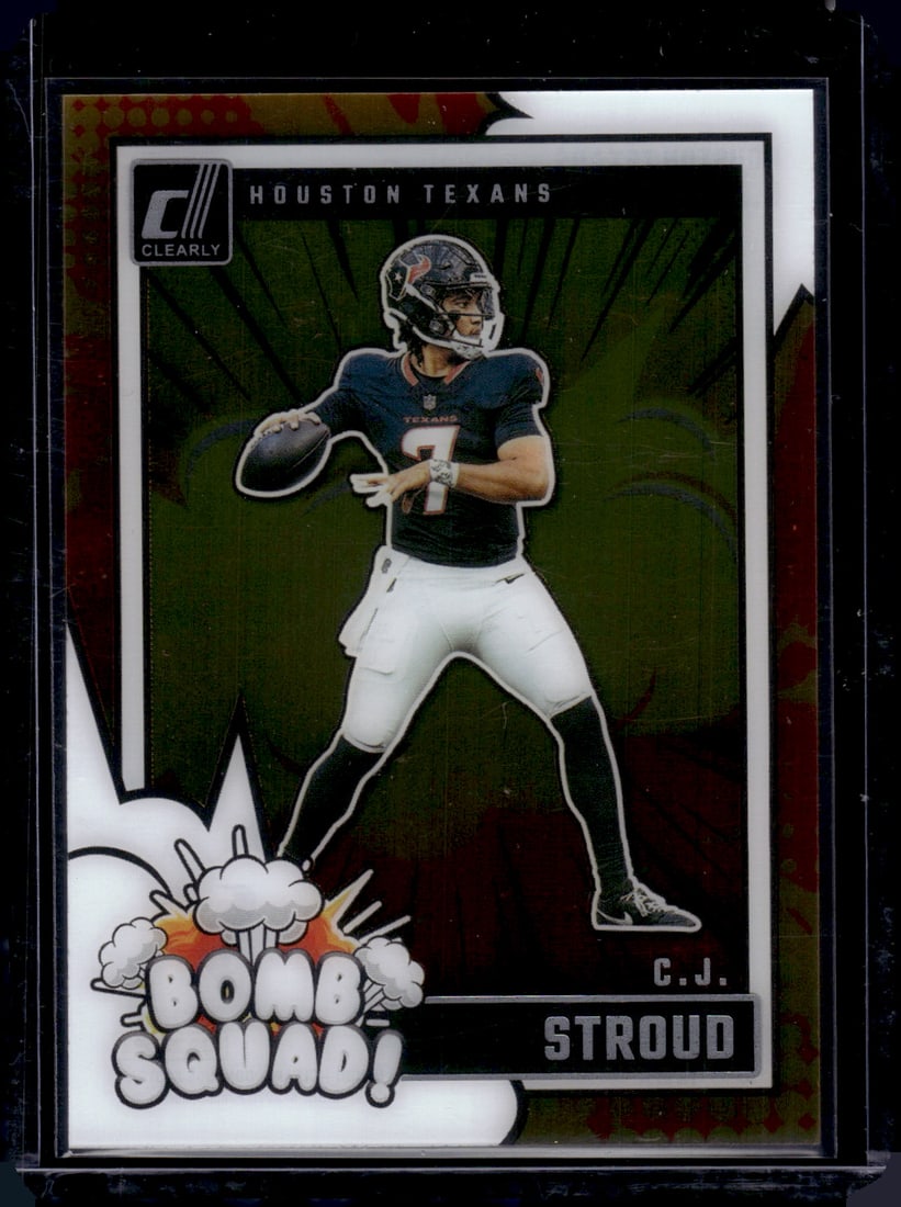 Cj Stroud Bomb Squad Acetate 2024 Panini Clearly Donruss #12 Houston Texans: Panini Select, Prizm, Mosaic, Contenders, Zenith, Phoenix, Illusions, Absolute, Rookie NFL Sports Trading Cards, SP, SSP, Cards, Football Cards for Sale Near Me, Superbowl & Hall of Fame Player Cards,