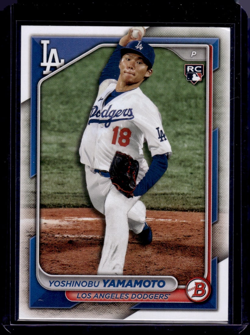 Yoshinobu Yamamoto Rookie Card 2024 Bowman #36 Los Angeles Dodgers (1 of 2)