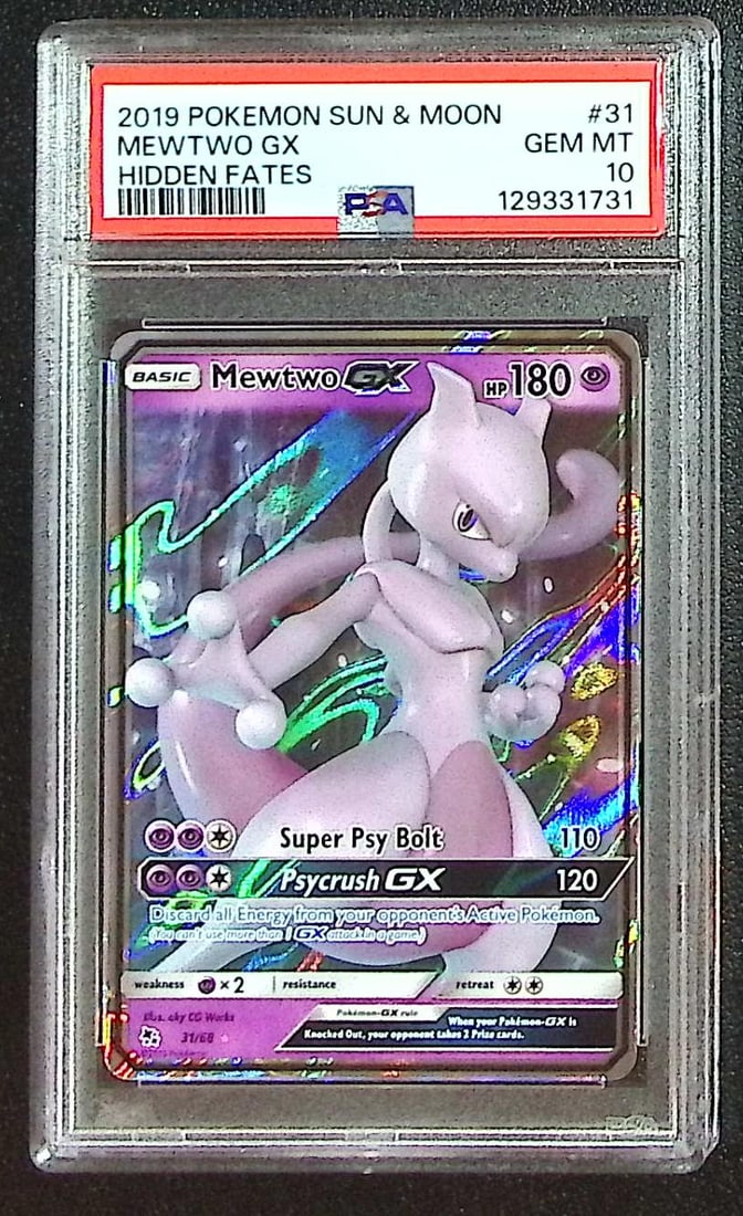 Pokemon Sun & Moon Hidden Fates Mewtwo Gx #31 PSA 10 (1 of 2)