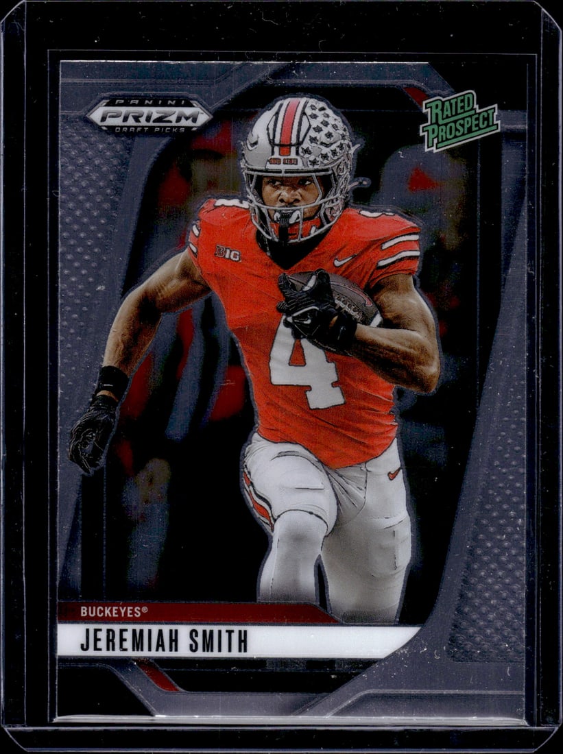 Jeremiah Smith Rated Prospect 2025 Prizm Draft Picks #160 Ohio State Buckeyes: Panini Select, Prizm, Mosaic, Contenders, Zenith, Phoenix, Illusions, Absolute, Rookie NFL Sports Trading Cards, SP, SSP, Cards, Football Cards for Sale Near Me, Superbowl & Hall of Fame Player Cards,