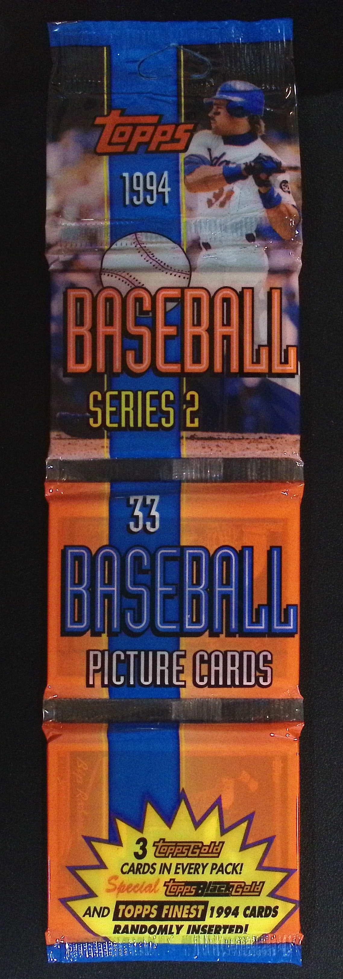 1994 Topps Series 2 Baseball Hanger Rack Pack - 3 Gold in Every Pack & Finest Randomly Inserted (1 of 2)