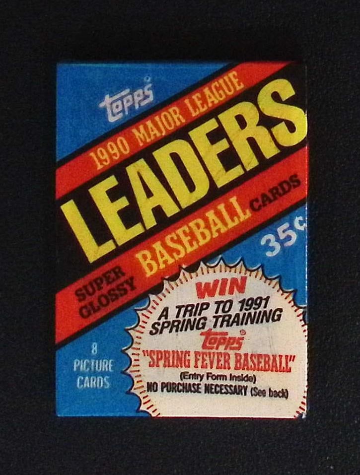 1990 Topps Major League Leaders Super Glossy Vintage Baseball Cards Retail Box Wax Pack Mini Cards (1 of 1)