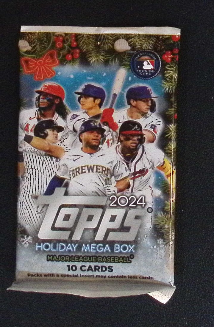 2024 Topps Baseball Holiday MEGA BOX PACK: Factory Sealed Topps Baseball MLB Trading & Sports Cards, Rookie Cards in this set are Paul Skenes , Speckled, SP, SSP, Variations, Autographs, Chrome, Refractors, 1976 Topps, Sports Cards for Sale Ne