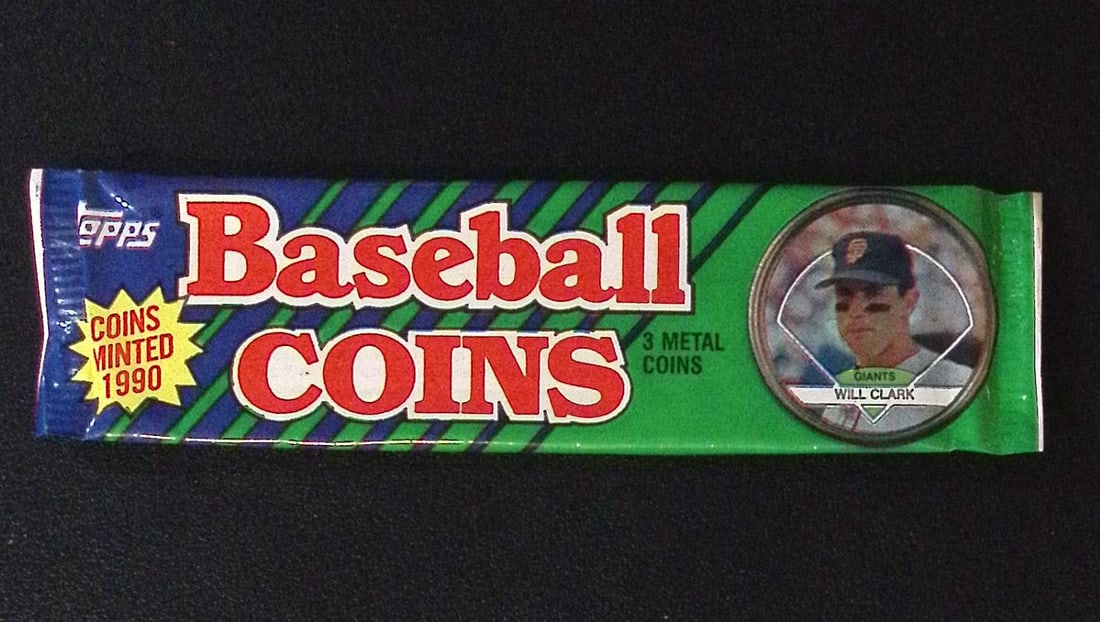 1990 Topps Vintage Baseball Coins Retail Box Wax Pack MLB Trading Coins (1 of 1)