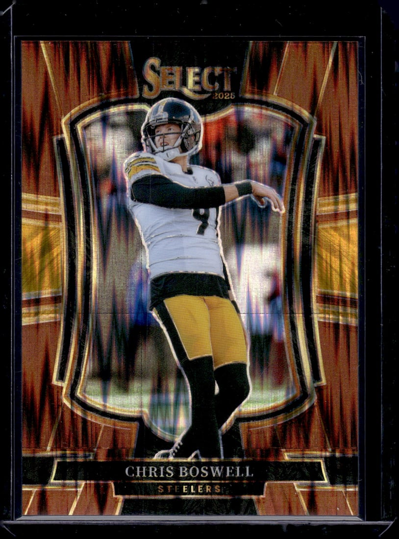 Chris Boswell Copper Shock Prizm /899 2025 Select #151 Pittsburgh Steelers: Panini Select, Prizm, Mosaic, Contenders, Zenith, Phoenix, Illusions, Absolute, Rookie NFL Sports Trading Cards, SP, SSP, Cards, Football Cards for Sale Near Me, Superbowl & Hall of Fame Player Cards,