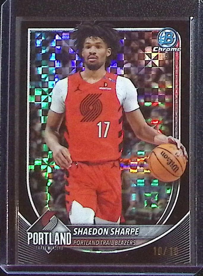 Shaedon Sharpe Black X-Fractor /10 2025-26 Bowman Chrome #BCV-110 Trail Blazers (1 of 2)