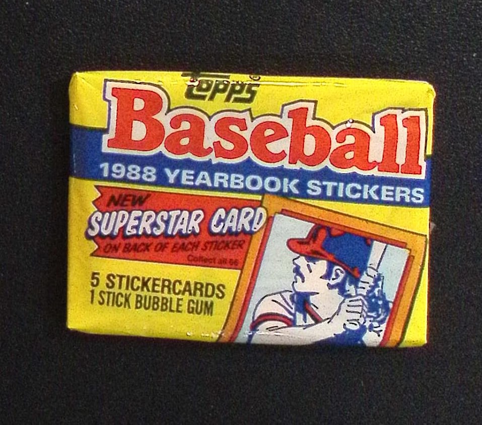 1988 Topps Vintage Baseball YEARBOOK STICKERS Retail Box Wax Pack Sports Cards: Topps Vintage Rookie Basseball MLB Trading & Sports Cards, Rookie Cards in this Set are Tom Glavine, & Jim Abbott, Old Baseball and Sports Cards For Sale Near Me, World Series Players, Hall of Fame St