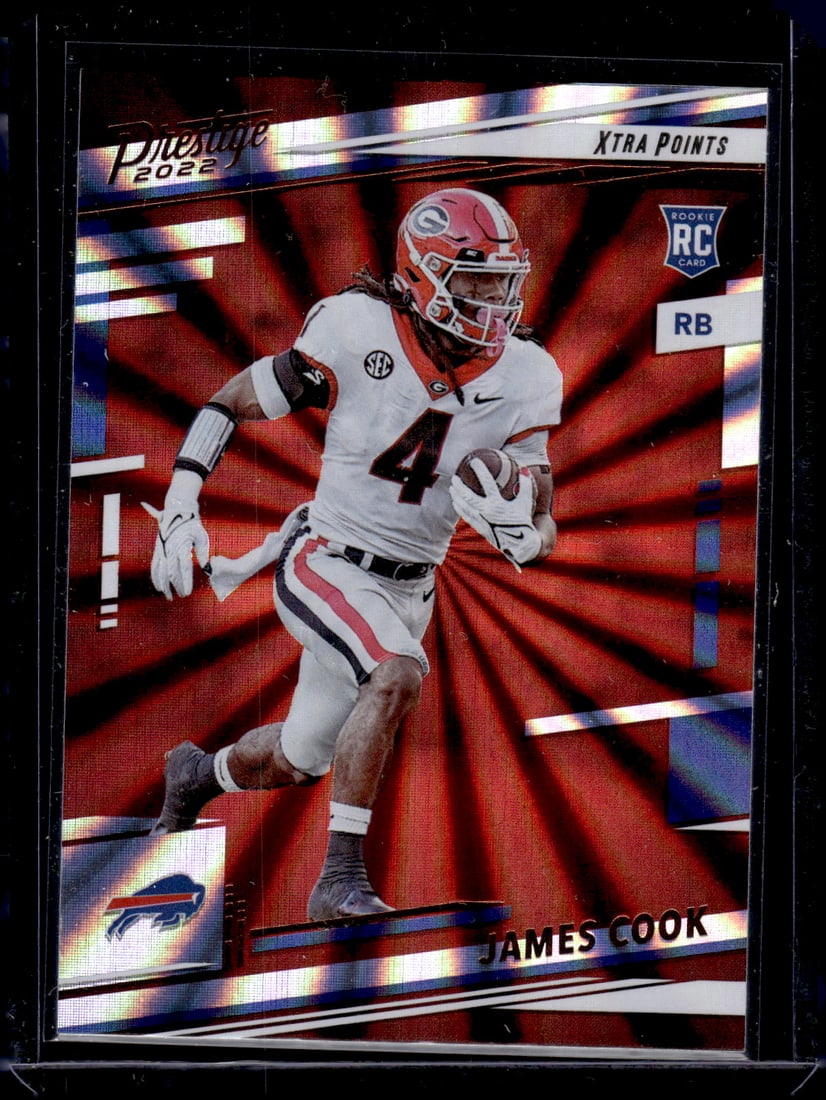 James Cook Rookie Card Xtra Points Sunburst 2022 Panini Prestige #347 Buffalo Bills (1 of 2)