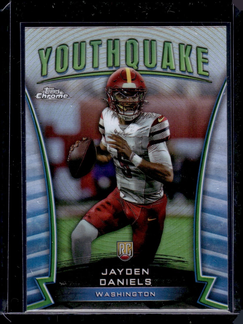 Jayden Daniels Rookie Card Youthquake Silver Prizm 2024 Topps Chrome #Y-3 Commanders: Topps Chrome Football NFL Trading Sports Cards, Sports Cards for Sale Near Me, Super Bowl & Hall of Fame Player Cards, Resurgence, Composite, SP, SSP, Valuable Auction Memorabilia Lots For Sale On Lin