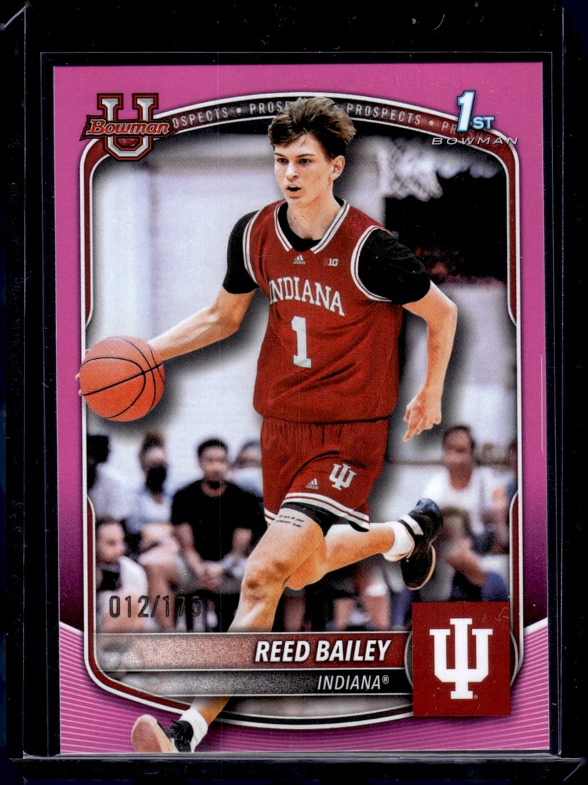 Reed Bailey 1st Bowman Pink /175 2025-26 Bowman U #BPP-27 Indiana Hoosiers: Bowman Basketball NBA Trading & Sports Cards, Sports Cards for Sale Near Me, Chrome, Refractor, SP, SSP, Valuable Auction Memorabilia Lots Sold On Line, NBA Championship & Hall of Fame Player Cards