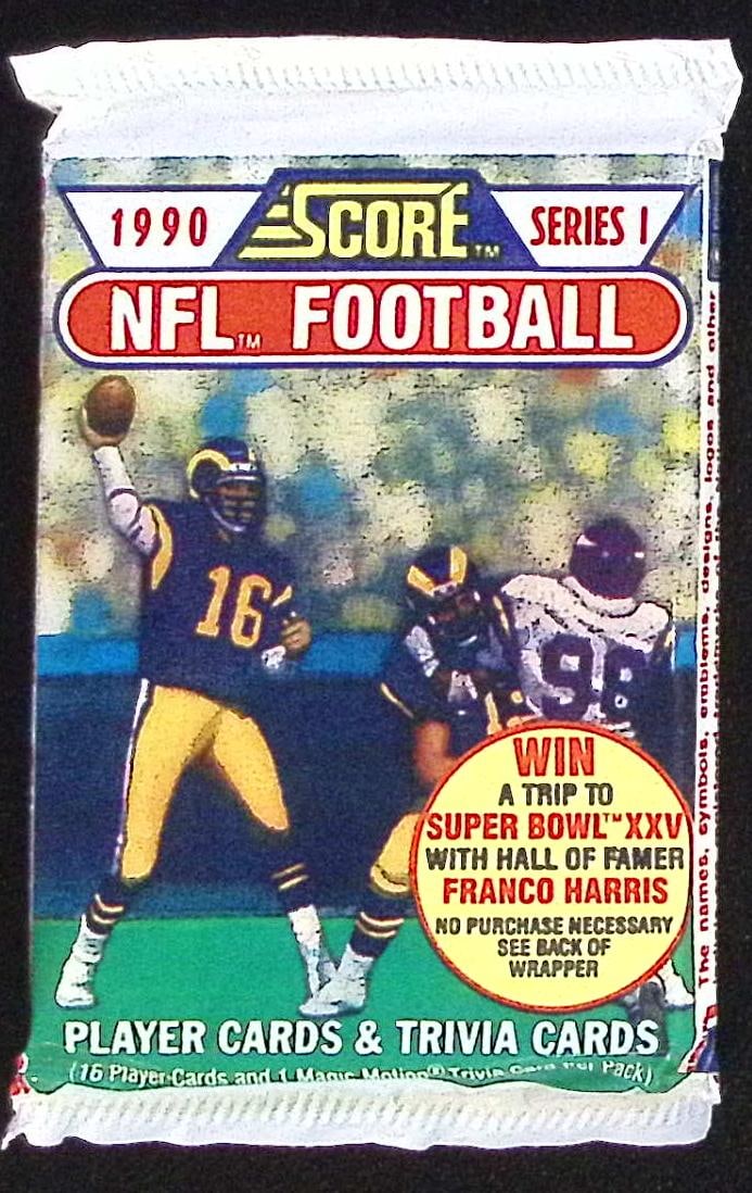 1990 Score Series 1 Vintage Football Card Factory Sealed Retail Box Pack Sports Card: Score Vintage Football Rookie NFL Trading & Sports Cards, Emmitt Smith, Bo Jackson, Barry Sanders, Joe Montana, Jerry Rice, Old Sports Cards for Sale Near Me, Super Bowl & Hall of Fame Players, Valuab