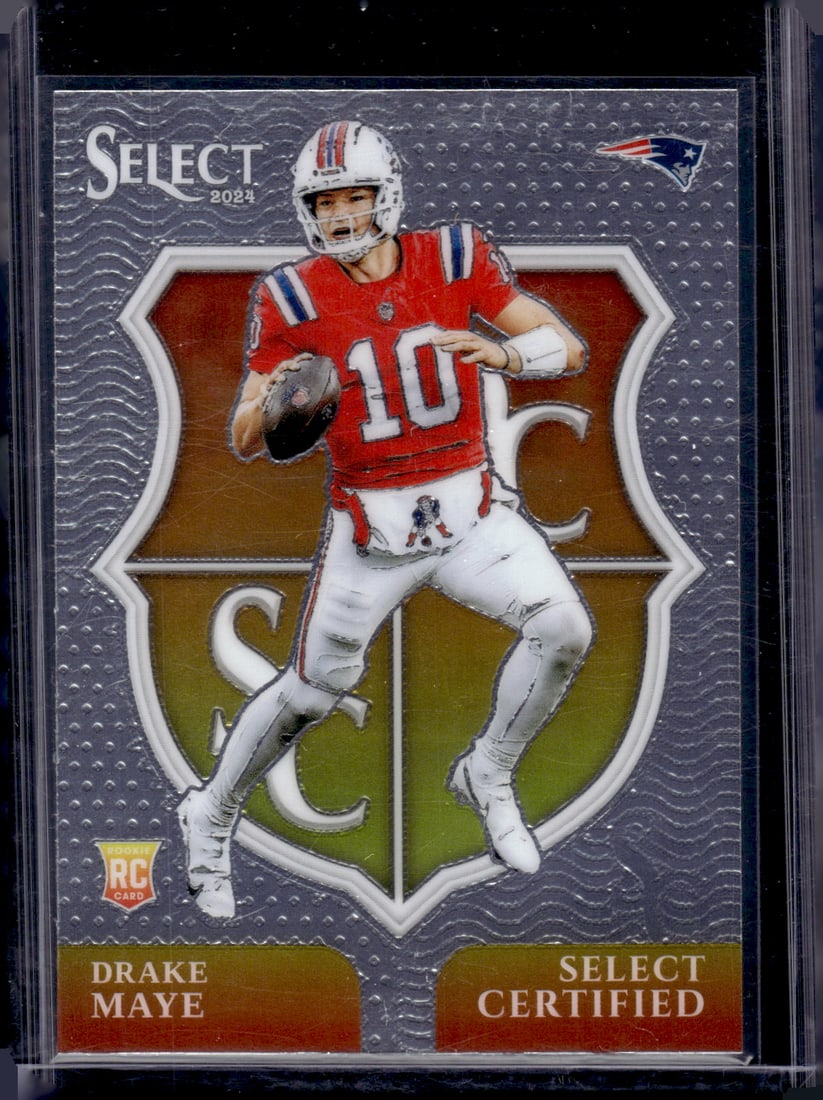 Drake Maye Rookie Card Select Certified 2024 Select #3 New England Patriots (1 of 2)