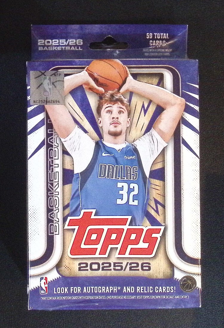 2025-26 Topps Basketball Card HANGER BOX - RC'S: Cooper Flagg, Kon Kneuppel, VJ Edgecombe: Topps Basketball NBA Trading & Sports Cards, Rookie Cards in this set are Cooper Flagg, Dylan Harper, Ace Bailey, V J Edgecombe, Kon Knueppel , Autographs, Signatures, Green Topps Logo Refractor, Auct