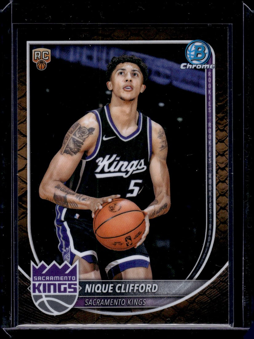 Nique Clifford Rookie Card Reptilian Refractor 2025-26 Bowman Chrome #BCV-24 Kings: Bowman Chrome Basketball NBA Trading & Sports Cards, Sports Cards for Sale Near Me, Chrome, Refractor, SP, SSP, Valuable Auction Memorabilia Lots Sold On Line, NBA Championship & Hall of Fame Player C