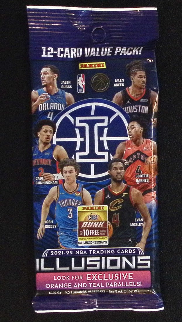 2021-22 Panini Illusions Basketball HANGER VALUE PACK Rookies: Cade Cunningham, Jalen Green: Rookies: Cade Cunningham, Jalen Green, Scottie Barnes, Evan Mobley, Jalen Suggs, Josh Giddey. Panini Illusions Basketball NBA Trading & Sports Cards, Sports Cards for Sale Near Me, Auction Lots for Sa