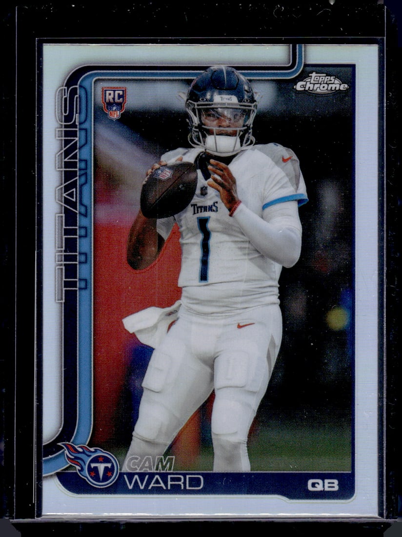 Cam Ward Rookie Card Refractor 2025 Topps Chrome #314 Tennessee Titans: Topps Chrome Football NFL Trading Sports Cards, Sports Cards for Sale Near Me, Super Bowl & Hall of Fame Player Cards, Resurgence, Composite, SP, SSP, Valuable Auction Memorabilia Lots For Sale On Lin