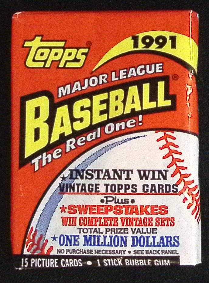 1991 Topps Vintage Baseball Cards Retail Box Wax Pack Sports Cards Rookie Cards (1 of 1)