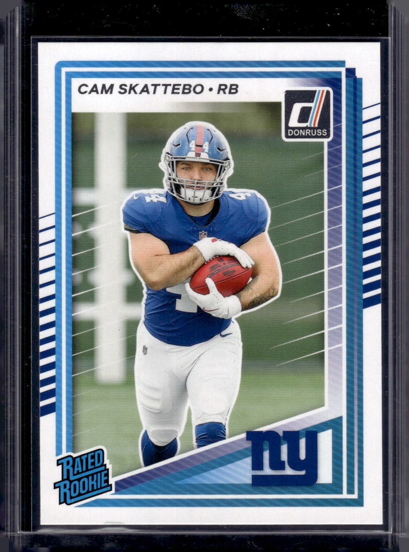 Cam Skattebo Rookie Card 2025 Donruss #302 New York Giants: Panini Select, Prizm, Mosaic, Contenders, Zenith, Phoenix, Illusions, Absolute, Rookie NFL Sports Trading Cards, SP, SSP, Cards, Football Cards for Sale Near Me, Superbowl & Hall of Fame Player Cards,