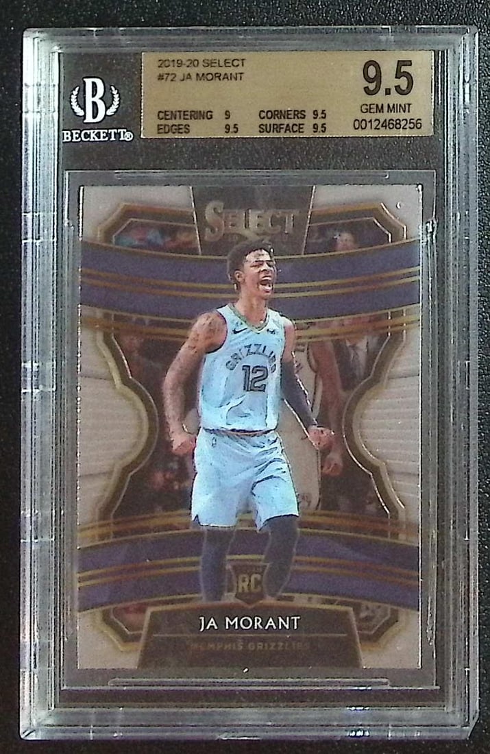 Ja Morant Rookie Card 2019-20 Select #72 BGS 9.5 Gem Mint Memphis Grizzlies: Panini Select, Prizm, Mosaic, Contenders, Revolution, Phoenix, NBA Hoops, Rookie NFL Sports Trading Cards, Silver, SP, SSP, Wave Prizms, Numbered Cards, Basketball sports Cards for Sale Near Me, NBA C