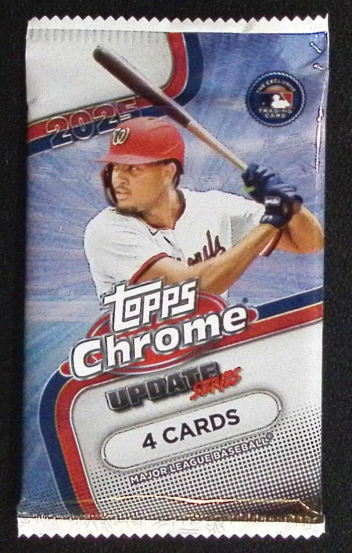 2025 Topps Chrome Update Series Baseball Cards BLASTER BOX PACK Sports Cards James Wood Rookie Card: Factory Sealed Topps Baseball MLB Trading & Sports Cards, Rookie Cards in this set are James Wood, Dylan Crews, Speckled, SP, SSP, Variations, Autographs, Chrome, Refractors, Sports Cards for Sale Nea