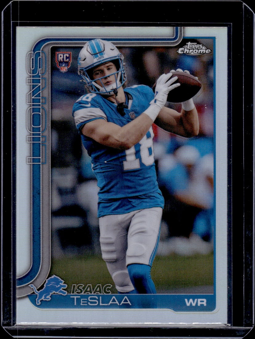 Isaac TeSlaa Rookie Card Refractor 2025 Topps Chrome #320 Detroit Lions: Topps Chrome Football NFL Trading Sports Cards, Sports Cards for Sale Near Me, Super Bowl & Hall of Fame Player Cards, Resurgence, Composite, SP, SSP, Valuable Auction Memorabilia Lots For Sale On Lin