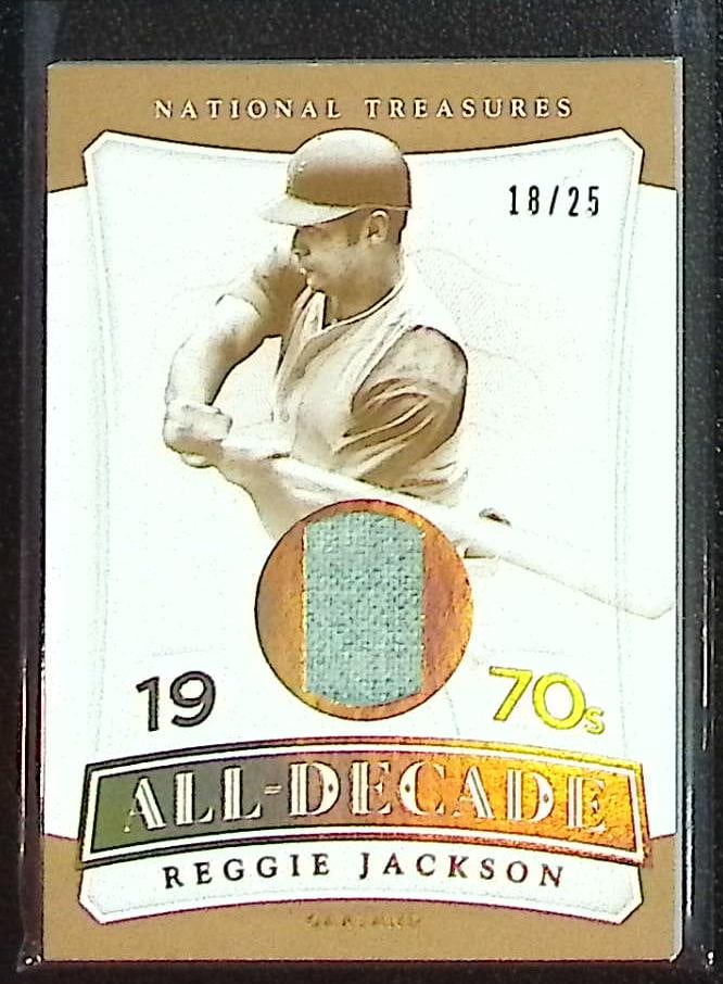 Reggie Jackson Game Used Patch /25 2017 Panini National Treasures #AD-RJ Oakland A's: Panini Baseball MLB Trading & Sports Cards, Sports Cards for Sale Near Me, Prizm, Mosaic, Select, SP, SSP, Auction Memorabilia Lots for Sale On Line, World Series & Hall of Fame Players