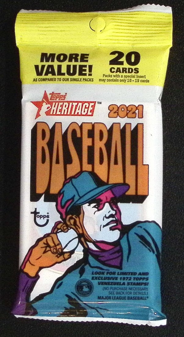 2021 Topps Heritage Baseball Card HANGER VALUE PACK Sports Cards: Topps Heritage Baseball MLB Trading & Sports Cards, Sports Cards for Sale Near Me, World Series & Hall of Fame Players, Auction Lots for Sale on Line, Shohei Ohtani, Sparkles, Rookie Cards, SP, SSP, N