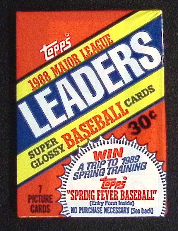 1988 Topps Major League Leaders Super Glossy Vintage Baseball Cards Retail Box Wax Pack Mini Cards (1 of 1)