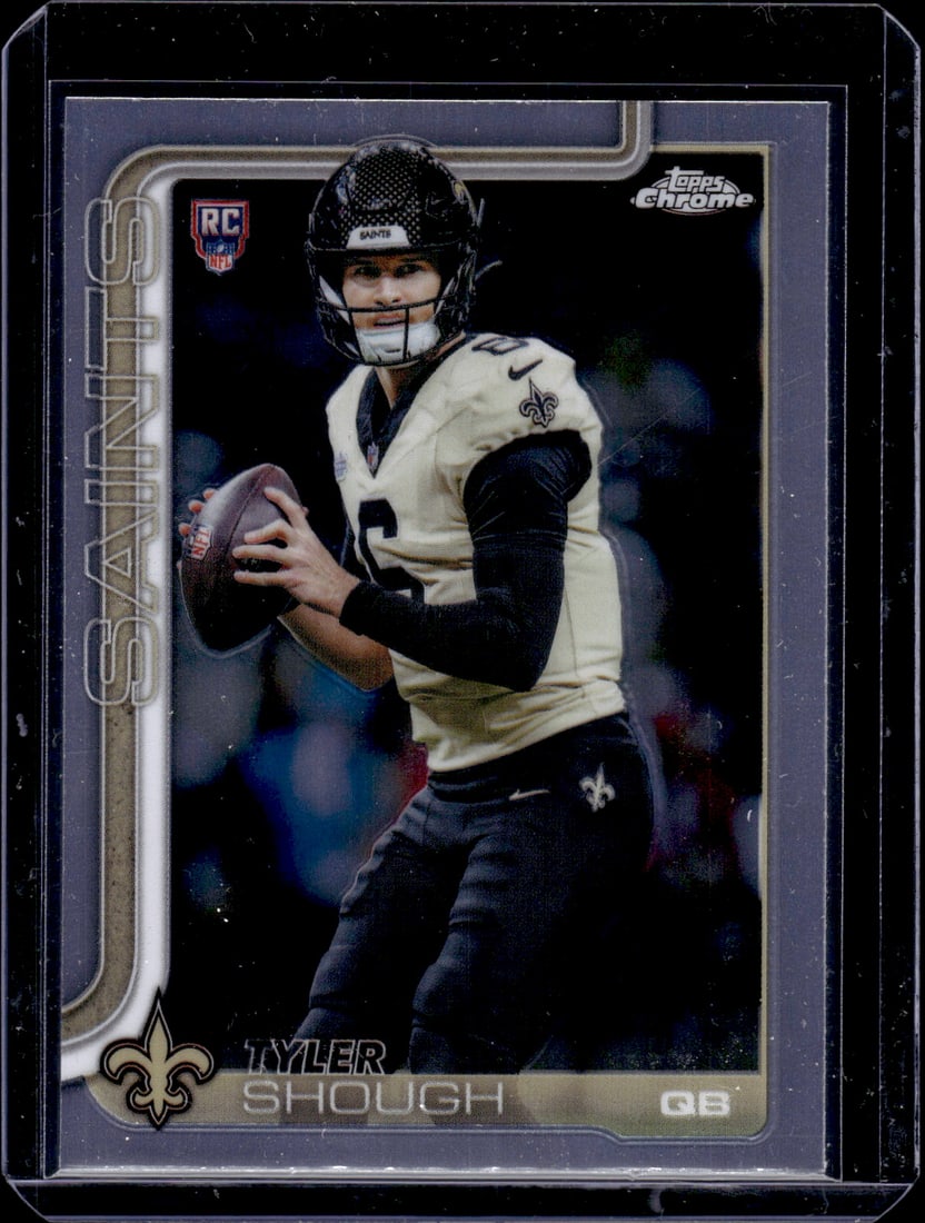 Tyler Shough Rookie Card 2025 Topps Chrome #398 New Orleans Saints: Topps Chrome Football NFL Trading Sports Cards, Sports Cards for Sale Near Me, Super Bowl & Hall of Fame Player Cards, Resurgence, Composite, SP, SSP, Valuable Auction Memorabilia Lots For Sale On Lin