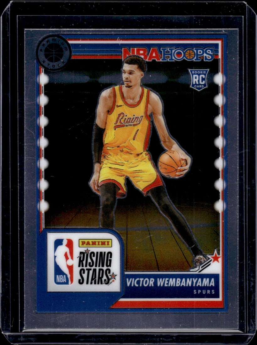 Victor Wembanyama Rookie Card Rising Stars 2023-24 Premium Stock #282 Spurs: Panini Select, Prizm, Mosaic, Contenders, Revolution, Phoenix, NBA Hoops, Rookie NFL Sports Trading Cards, Silver, SP, SSP, Wave Prizms, Numbered Cards, Basketball sports Cards for Sale Near Me, NBA C
