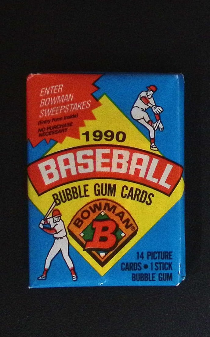 1990 Bowman Vintage Baseball Cards Retail Box Wax Pack Sports Cards MLB Trading Cards (1 of 1)