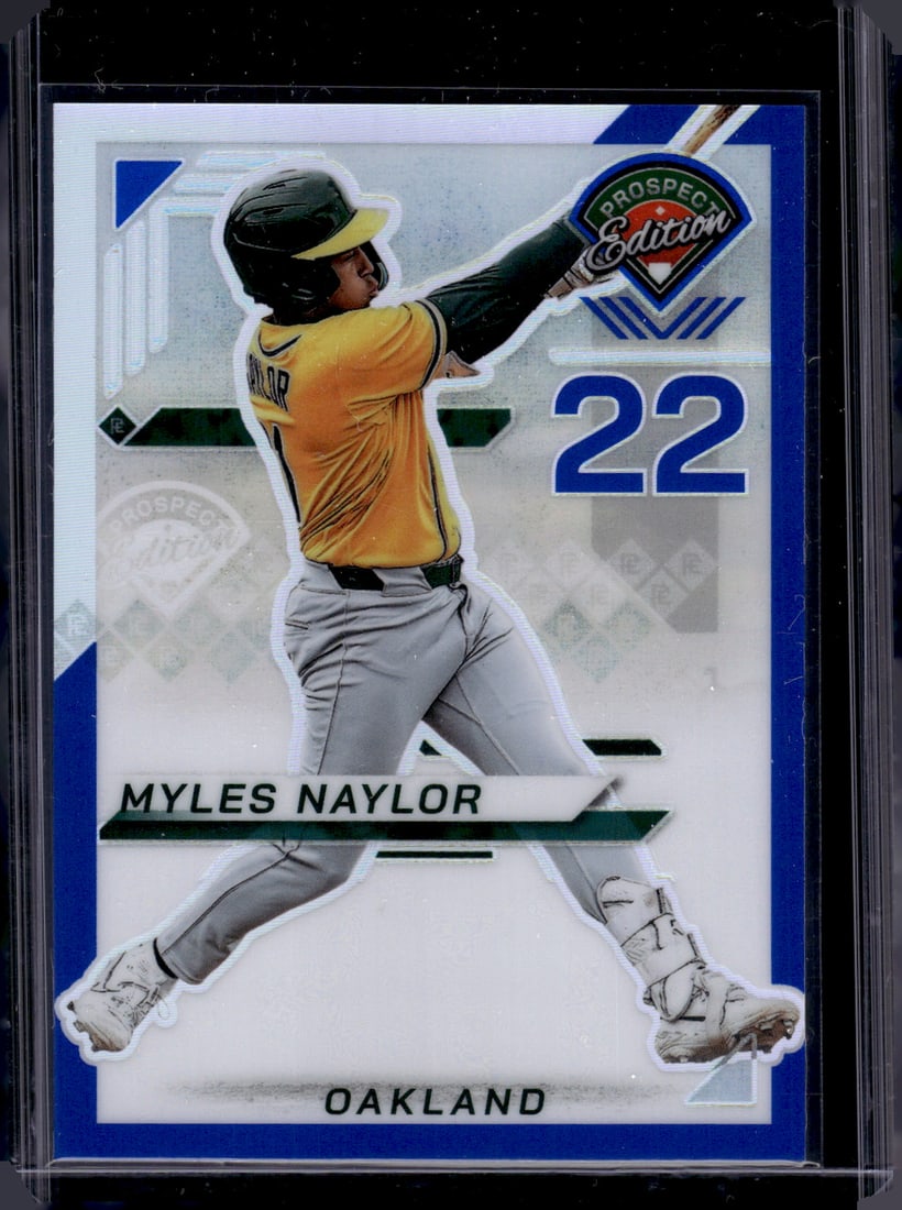 Myles Naylor Blue Prizm /149 2025 Panini Prospect Edition #156 Oakland Athletics (1 of 2)