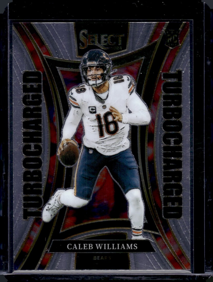 Caleb Williams Rookie Card Turbocharged 2024 Select #11 Chicago Bears: Panini Select, Prizm, Mosaic, Contenders, Zenith, Phoenix, Illusions, Absolute, Rookie NFL Sports Trading Cards, SP, SSP, Cards, Football Cards for Sale Near Me, Superbowl & Hall of Fame Player Cards,