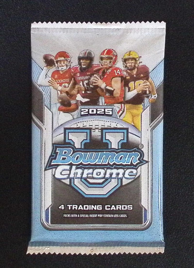 2025 Bowman Chrome U Football Cards BLASTER BOX PACK Sports Cards NFL Trading Cards: Bowman Rookie Football NCAA & NFL Trading Sports Cards, Sports Cards for Sale Near Me, 1st Bowman, Prospect, Autographs, Lava, Refractor