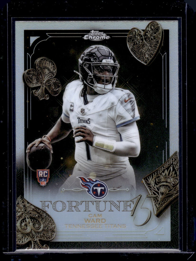 Cam Ward Rookie Card Fortune 15 Refractor 2025 Topps Chrome #F15-22 Titans: Topps Chrome Football NFL Trading Sports Cards, Sports Cards for Sale Near Me, Super Bowl & Hall of Fame Player Cards, Resurgence, Composite, SP, SSP, Valuable Auction Memorabilia Lots For Sale On Lin