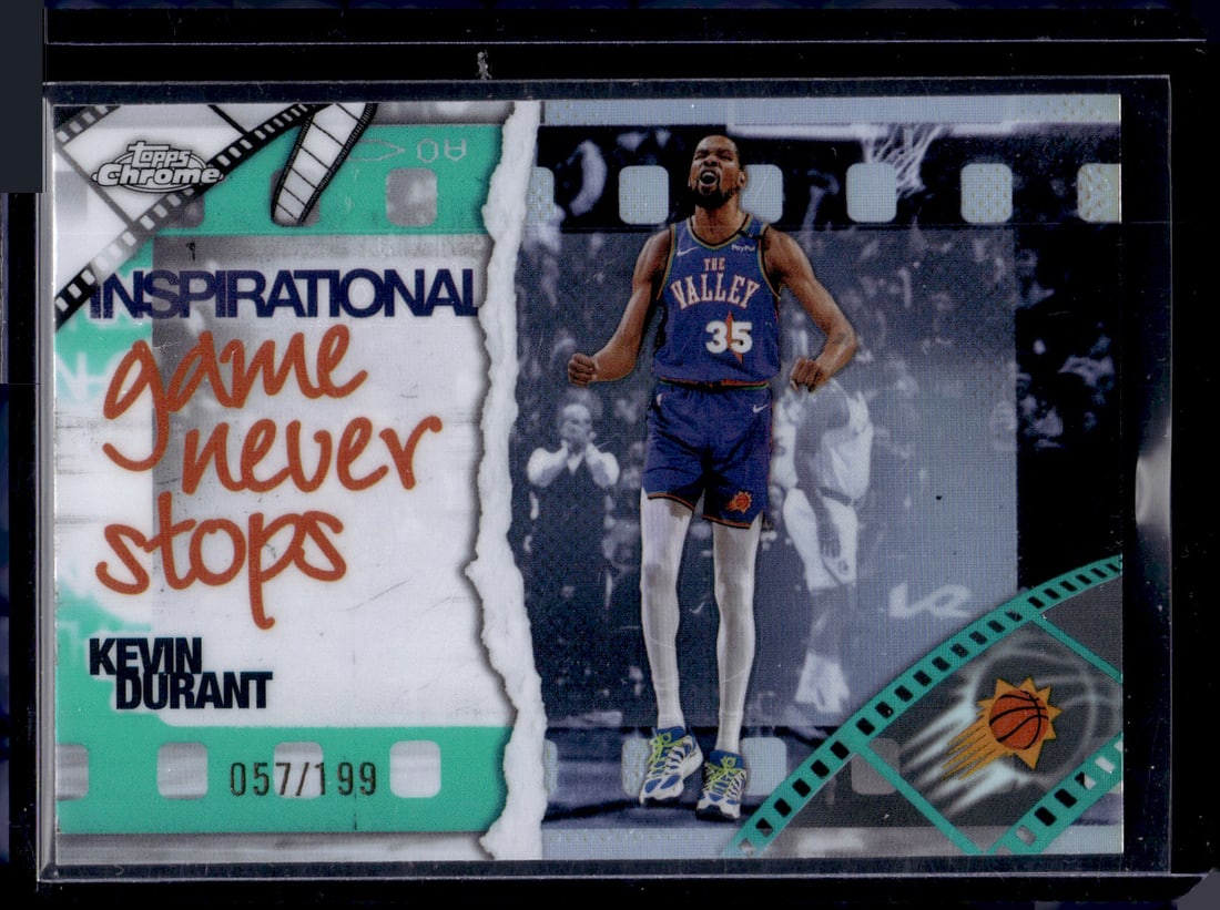 Kevin Durant Inspirational Aqua Refractor /199 2025-26 Topps Chrome #IP-4: Topps Chrome Basketball NBA Trading & Sports Cards, Sports Cards for Sale Near Me, Chrome, Refractor, SP, SSP, Valuable Auction Memorabilia Lots Sold On Line, NBA Championship & Hall of Fame Player Ca