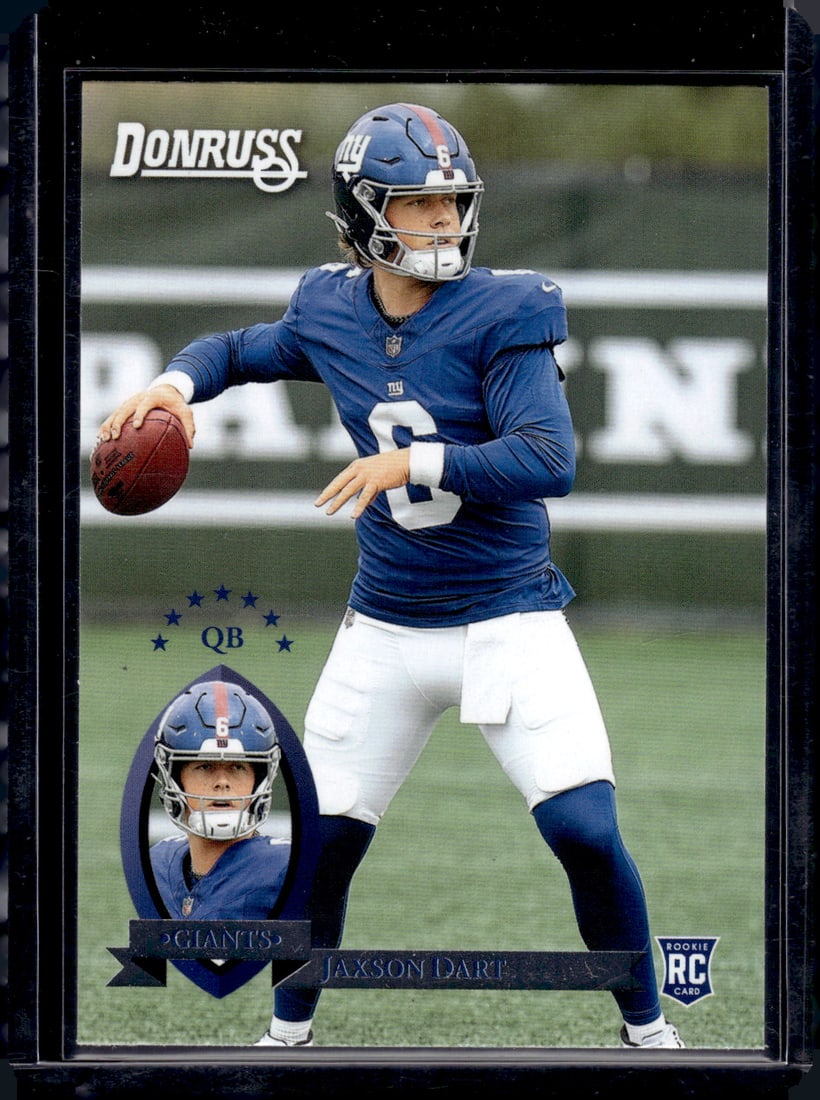 Jaxson Dart Rookie Card Retro 2025 Donruss #33 New York Giants: Panini Select, Prizm, Mosaic, Contenders, Zenith, Phoenix, Illusions, Absolute, Rookie NFL Sports Trading Cards, SP, SSP, Cards, Football Cards for Sale Near Me, Superbowl & Hall of Fame Player Cards,